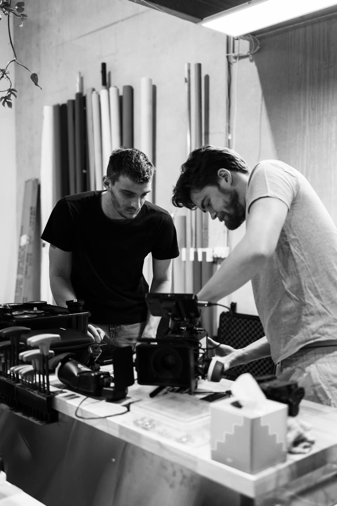 Behind-the-scenes of a production shoot